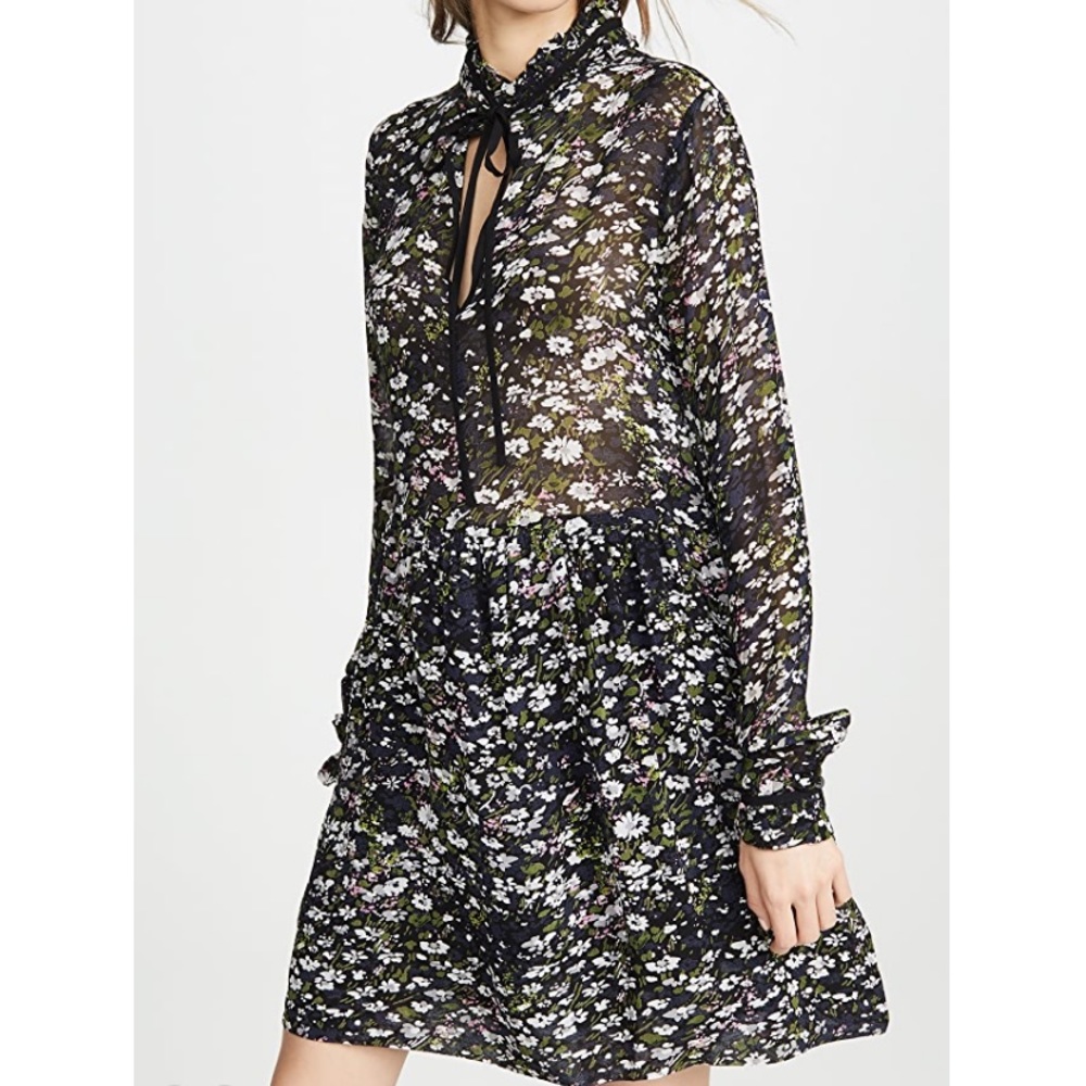 GANNI Printed Georgette Dress